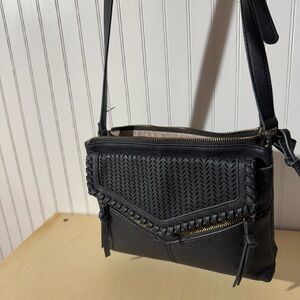 Madison West Black Textured Crossbody Bag